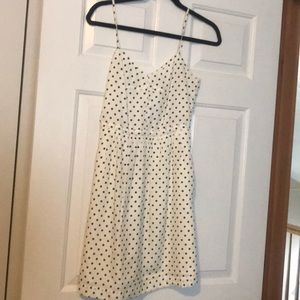 J.Crew White and Black Polka Dot Dress